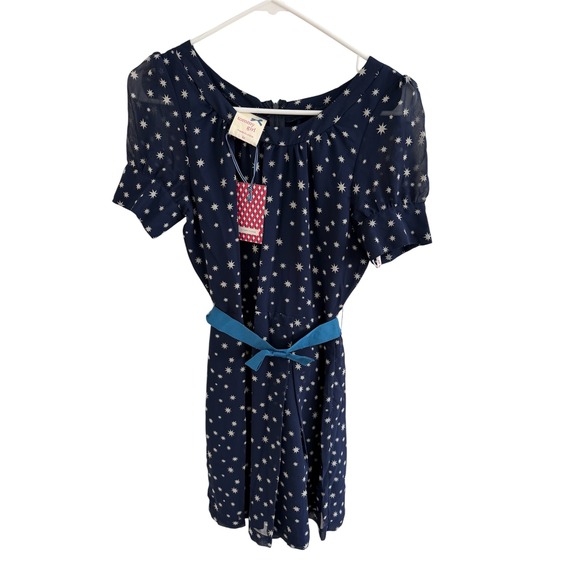 Tommy Hilfiger Other - Tommy Hilfiger Girl Navy‎ Star Print Dress NWT Size Medium Bow Belt